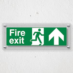 Fire Exit Arrow Up - Acrylic Sign