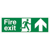 Fire Exit Arrow Up - Removable Vinyl