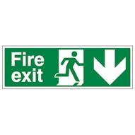 Fire Exit Arrow Down - Removable Vinyl