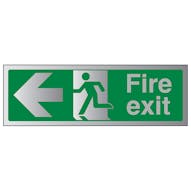 Aluminium Effect - Fire Exit Arrow Left