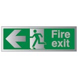 Fire Exit Arrow Left - Aluminium Effect