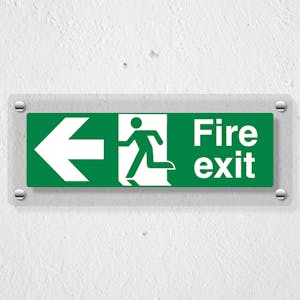 Fire Exit Arrow Left - Acrylic Sign