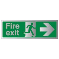 Aluminium Effect - Fire Exit Arrow Right