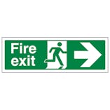 Fire Exit Arrow Right - Super-Tough Rigid Plastic