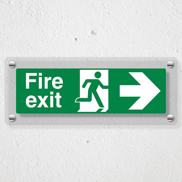 Fire Exit Arrow Right - Acrylic Sign | EurekaDirect