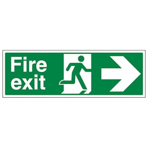 Fire Exit Arrow Right - Removable Vinyl