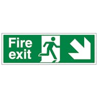 Fire Exit Arrow Down Right - Removable Vinyl