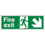 Eco-Friendly Fire Exit Arrow Down Right