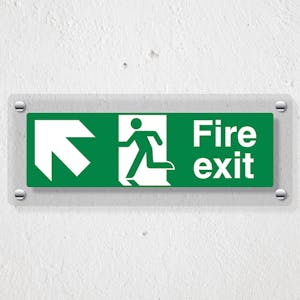 Fire Exit Arrow Up Left - Acrylic Sign