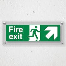 Fire Exit Arrow Up Right - Acrylic Sign