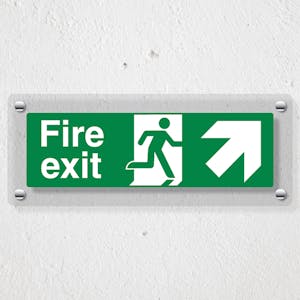 Fire Exit Arrow Up Right - Acrylic Sign