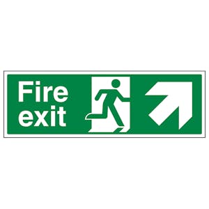Fire Exit Arrow Up Right - Removable Vinyl