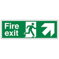 Eco-Friendly Fire Exit Arrow Up Right