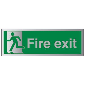 Final Fire Exit Man Left - Aluminium Effect