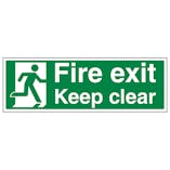 Fire Exit Keep Clear With Running Man