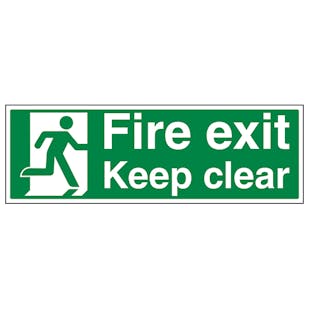 Fire Exit Keep Clear With Running Man