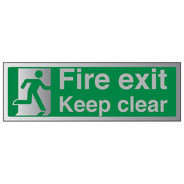 FIRE EXIT KEEP CLEAR 300x100mm RIGID PLASTIC SIGN EMERGENCY EXIT 