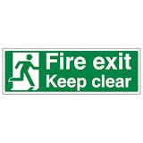 Eco-Friendly Fire Exit Keep Clear With Running Man