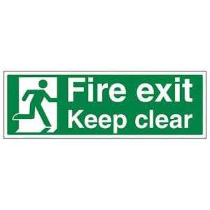 Eco-Friendly Fire Exit Keep Clear With Running Man