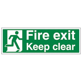 Fire Exit Keep Clear With Running Man - Removable Vinyl