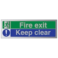 Aluminium Effect - Fire Exit / Keep Clear