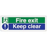 Fire Exit/Keep Clear - Super-Tough Rigid Plastic
