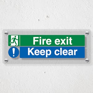 Fire Exit / Keep Clear - Acrylic Sign
