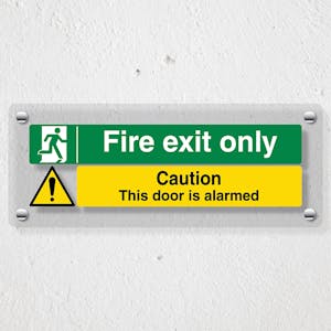 Fire Exit Only / Door Alarmed - Acrylic Sign