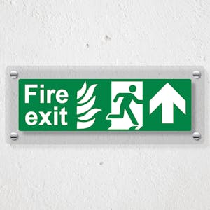 NHS Fire Exit Arrow Up - Acrylic Sign