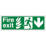 NHS Fire Exit Arrow Down