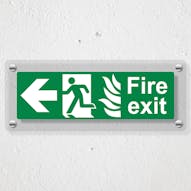 NHS Fire Exit Arrow Left - Acrylic Sign