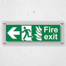 NHS Fire Exit Arrow Left - Acrylic Sign