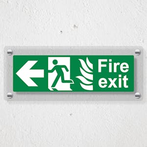 NHS Fire Exit Arrow Left - Acrylic Sign