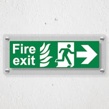 NHS Fire Exit Arrow Right - Acrylic Sign