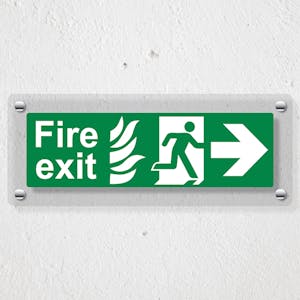 NHS Fire Exit Arrow Right - Acrylic Sign