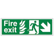 NHS Fire Exit Arrow Down Right