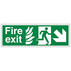 NHS Fire Exit Arrow Down Right