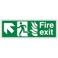 NHS Fire Exit Arrow Up Left