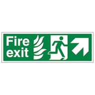 NHS Fire Exit Arrow Up Right