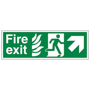 NHS Fire Exit Arrow Up Right