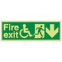 GITD Wheelchair Fire Exit, Arrow Down