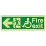GITD Wheelchair Fire Exit, Arrow Left