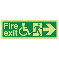 GITD Wheelchair Fire Exit, Arrow Right