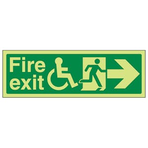 GITD Wheelchair Fire Exit, Arrow Right