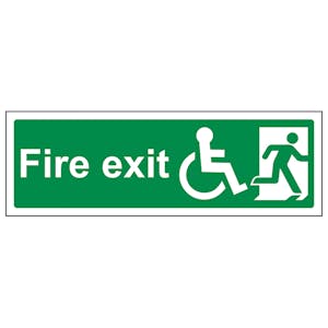 Wheel Chair Final Fire Exit With Text Man Right - Landscape