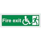 Wheel Chair Final Fire Exit With Text Man Right - Landscape