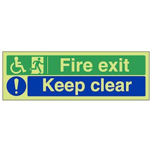 GITD Wheelchair Fire Exit/Keep Clear