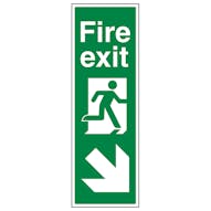 Portrait Fire Exit Arrow Down Right