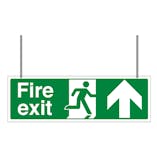 Double Sided Fire Exit Arrow Up
