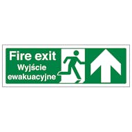 English/Polish - Fire Exit Arrow Up